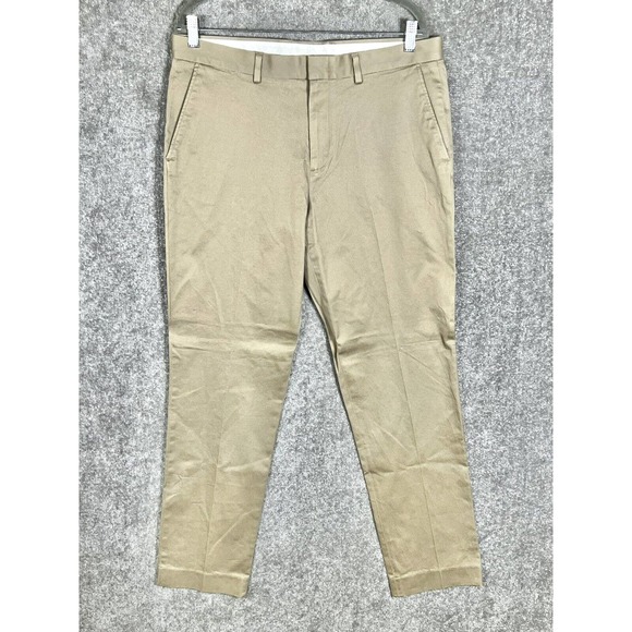 J Crew Ludlow Slim Chino Pants Mens Size 34x32 Light‎ Brown Straight Leg - Picture 1 of 11